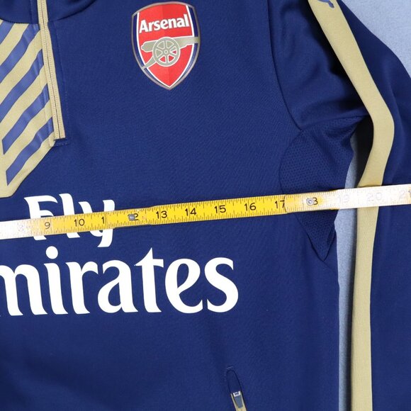 Puma Arsenal Fly Emirates Gray Soccer 1/4 Zip Pullover Sweatshirt Mens Small - Picture 5 of 6